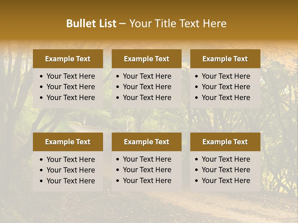 Gold Scenic Beauty PowerPoint Template