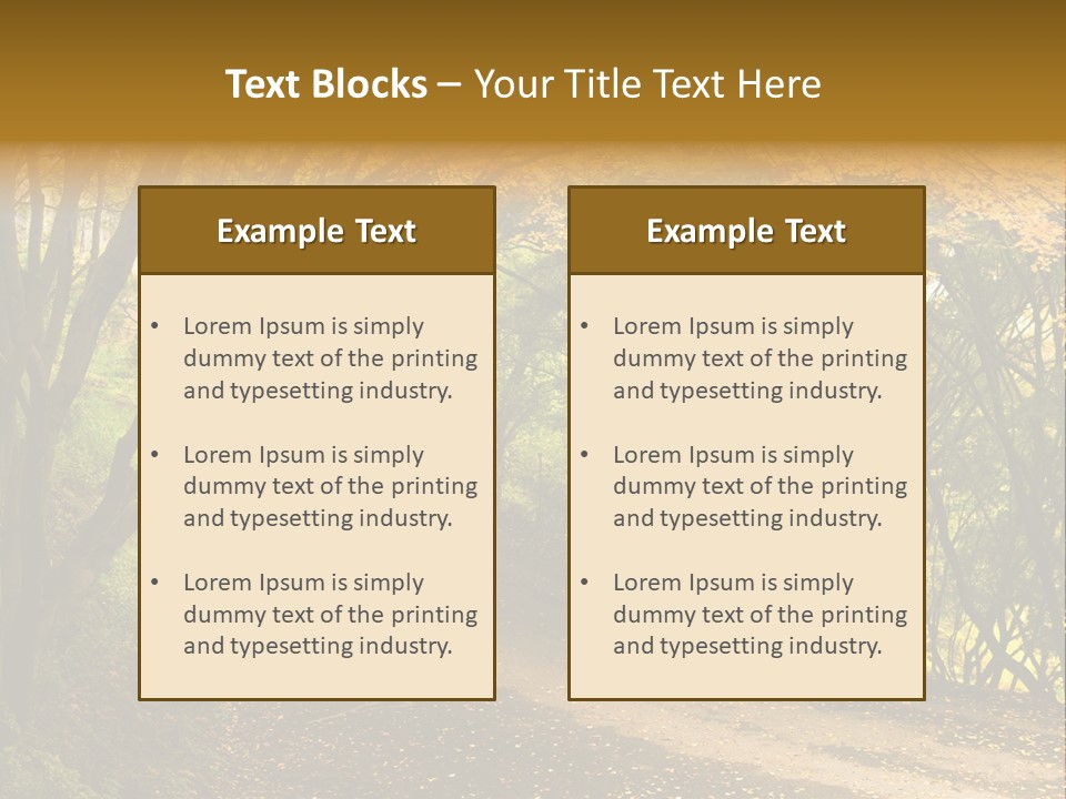 Gold Scenic Beauty PowerPoint Template