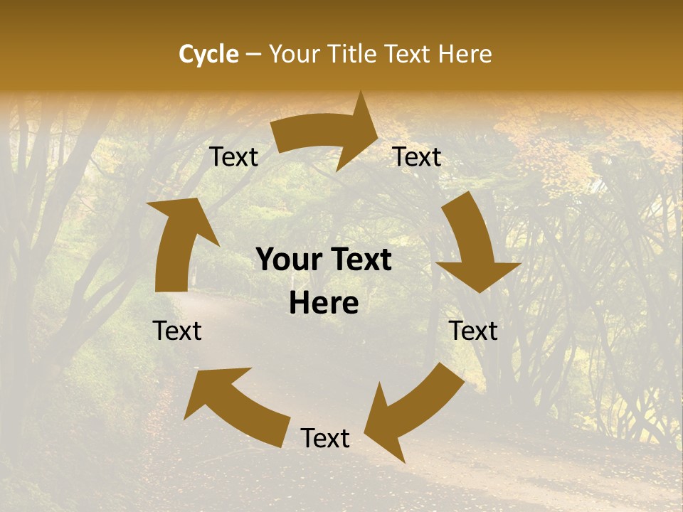 Gold Scenic Beauty PowerPoint Template