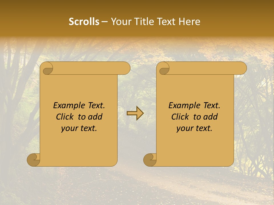 Gold Scenic Beauty PowerPoint Template