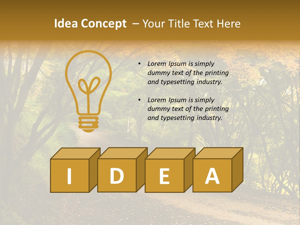 Gold Scenic Beauty PowerPoint Template