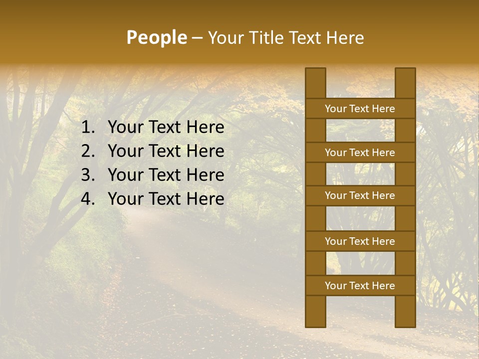 Gold Scenic Beauty PowerPoint Template