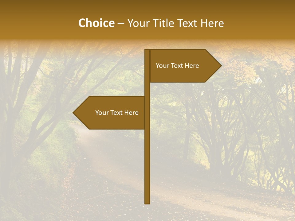 Gold Scenic Beauty PowerPoint Template