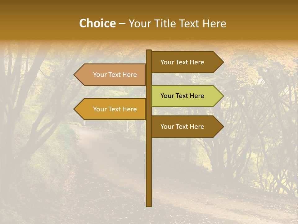 Gold Scenic Beauty PowerPoint Template