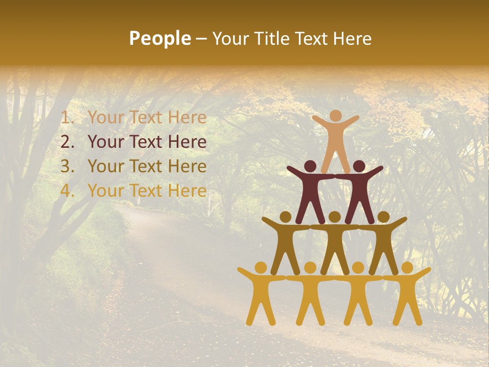 Gold Scenic Beauty PowerPoint Template