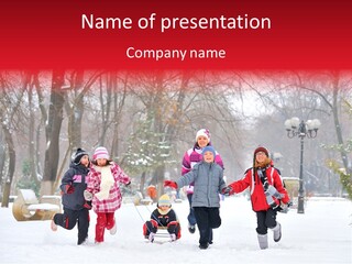 Childhood Snow Joy PowerPoint Template