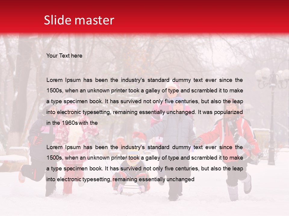 Childhood Snow Joy PowerPoint Template