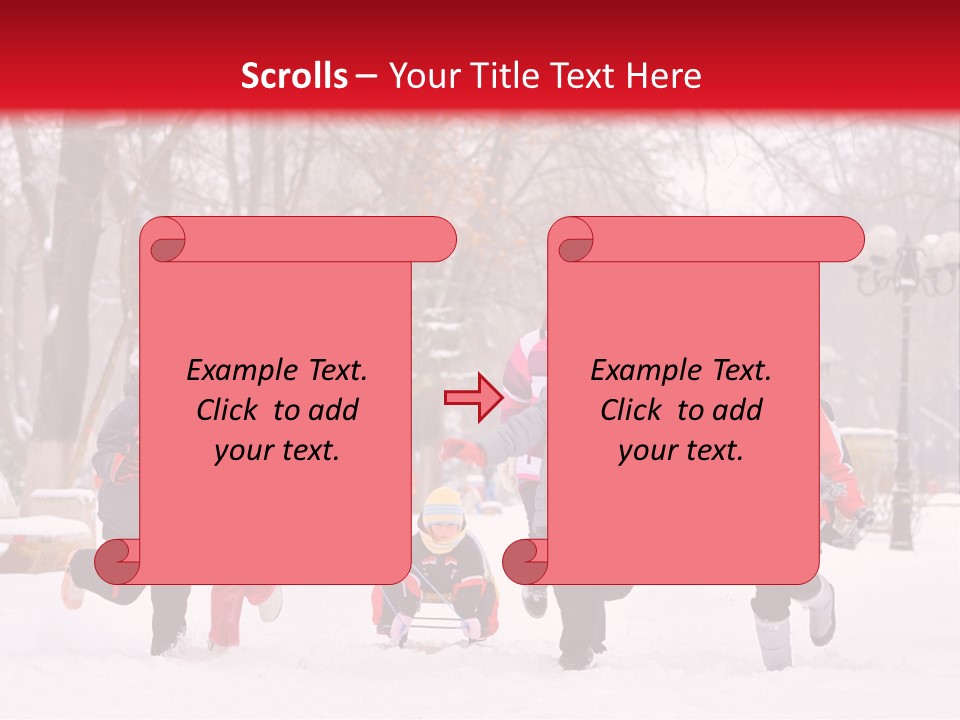 Childhood Snow Joy PowerPoint Template