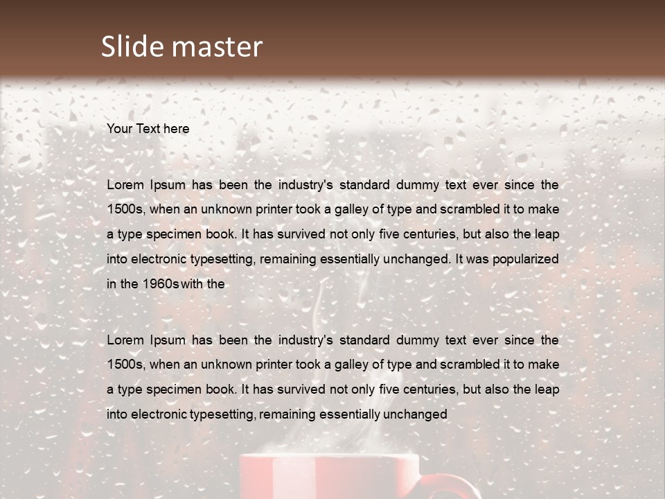Hot Teacup Window PowerPoint Template