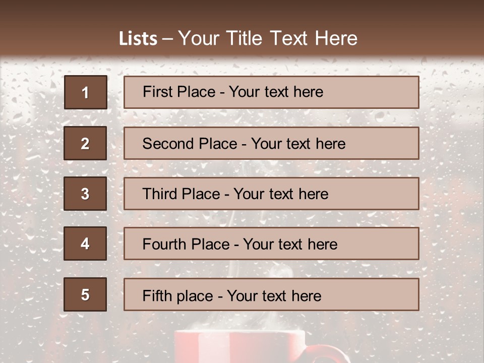 Hot Teacup Window PowerPoint Template