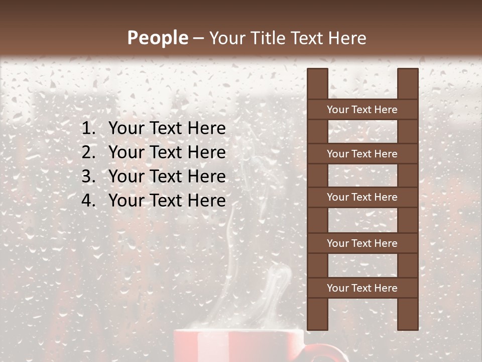 Hot Teacup Window PowerPoint Template