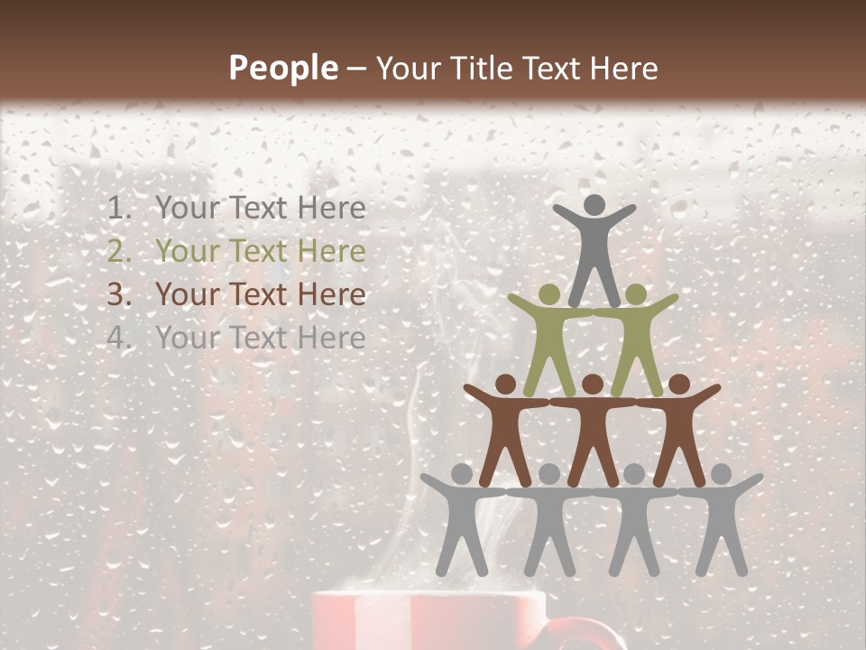 Hot Teacup Window PowerPoint Template