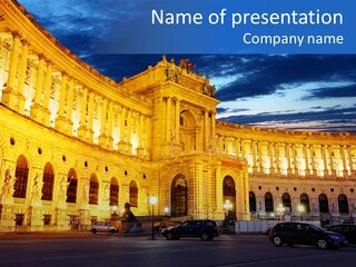 Europe Palace Architecture PowerPoint Template
