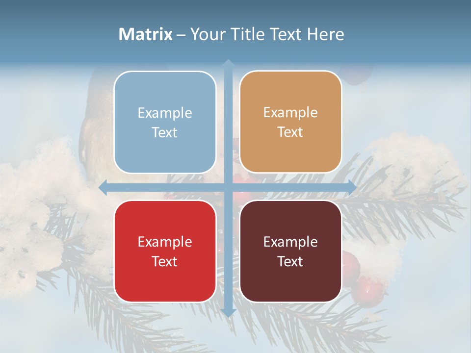 Winter Songbird Titmouse Red Winter Berries PowerPoint Template