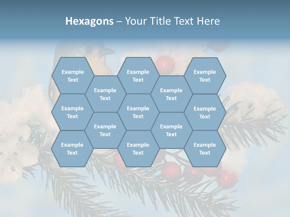 Winter Songbird Titmouse Red Winter Berries PowerPoint Template