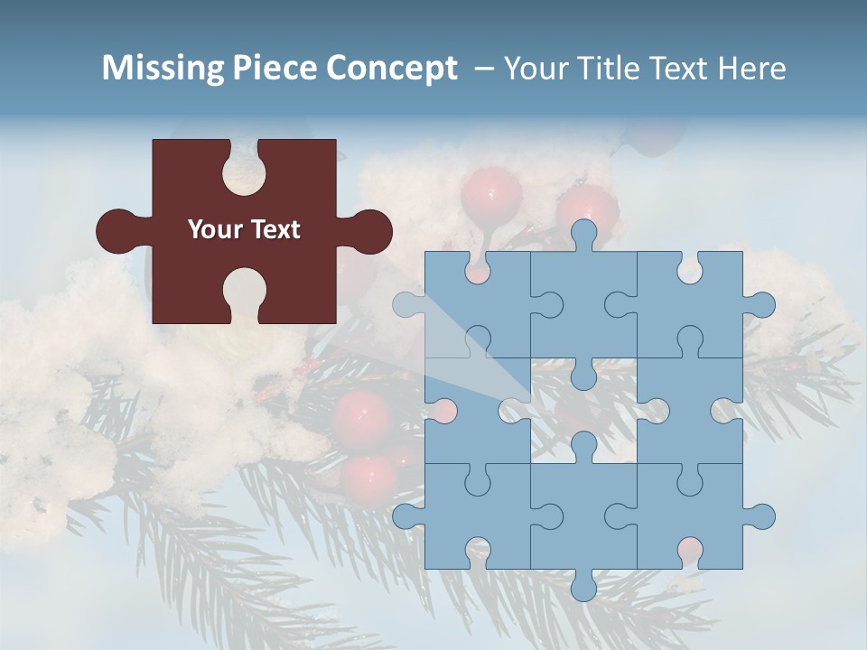 Winter Songbird Titmouse Red Winter Berries PowerPoint Template