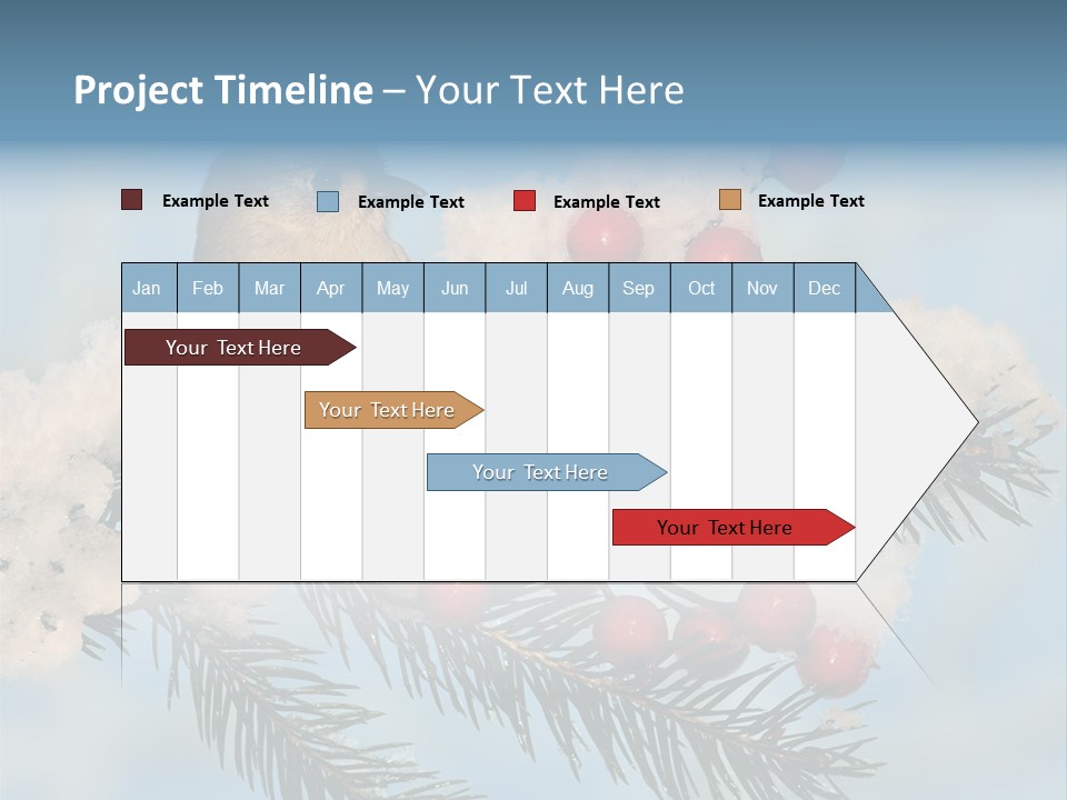 Winter Songbird Titmouse Red Winter Berries PowerPoint Template