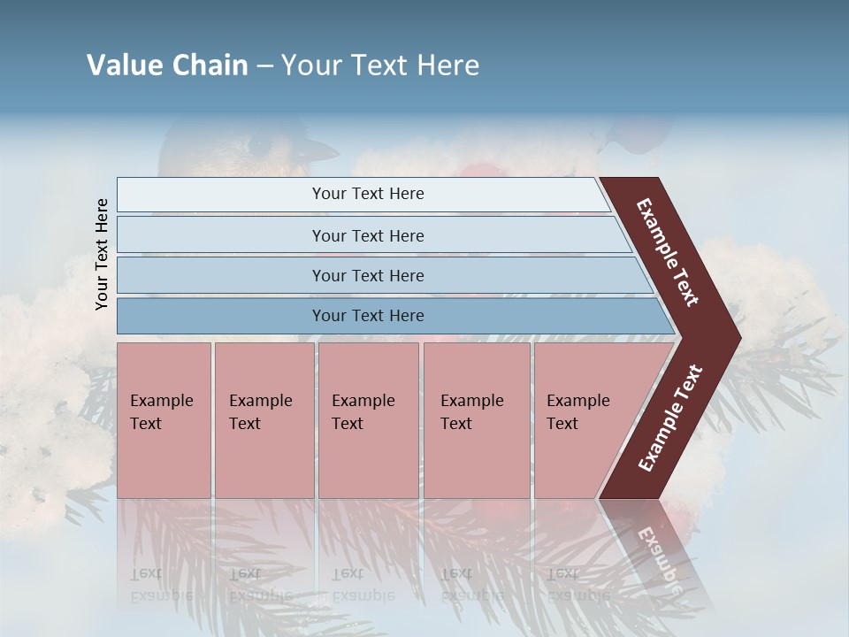Winter Songbird Titmouse Red Winter Berries PowerPoint Template