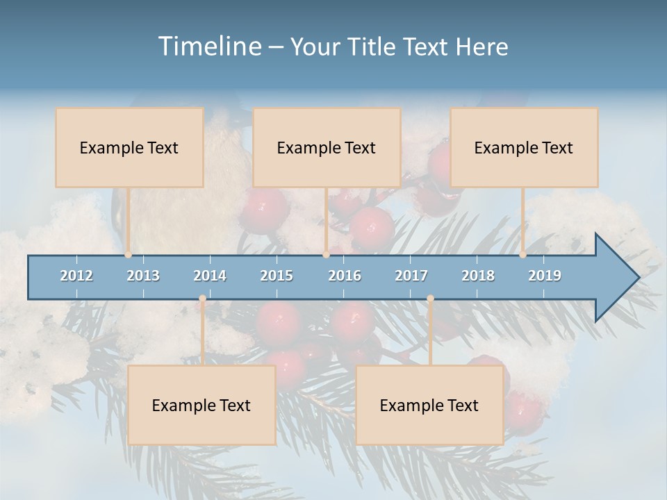 Winter Songbird Titmouse Red Winter Berries PowerPoint Template