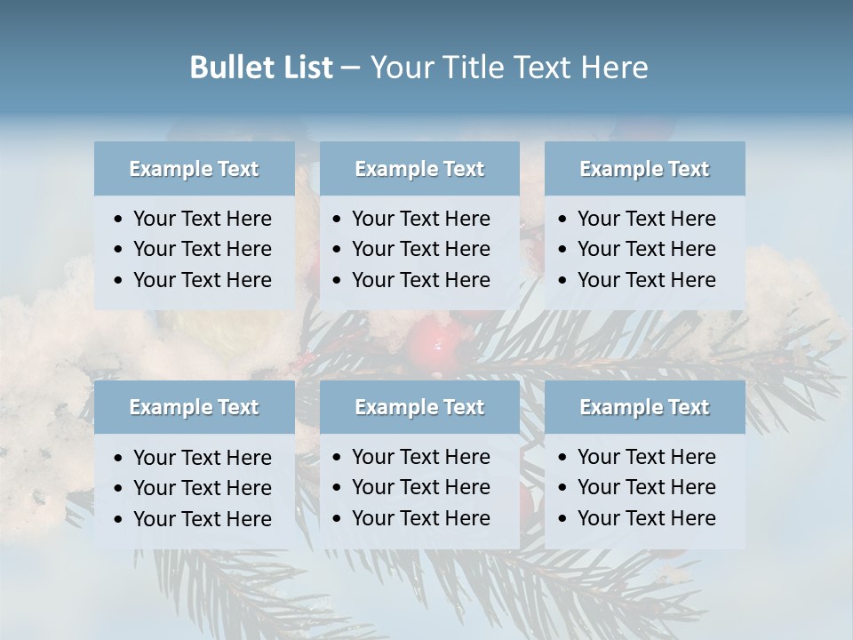 Winter Songbird Titmouse Red Winter Berries PowerPoint Template