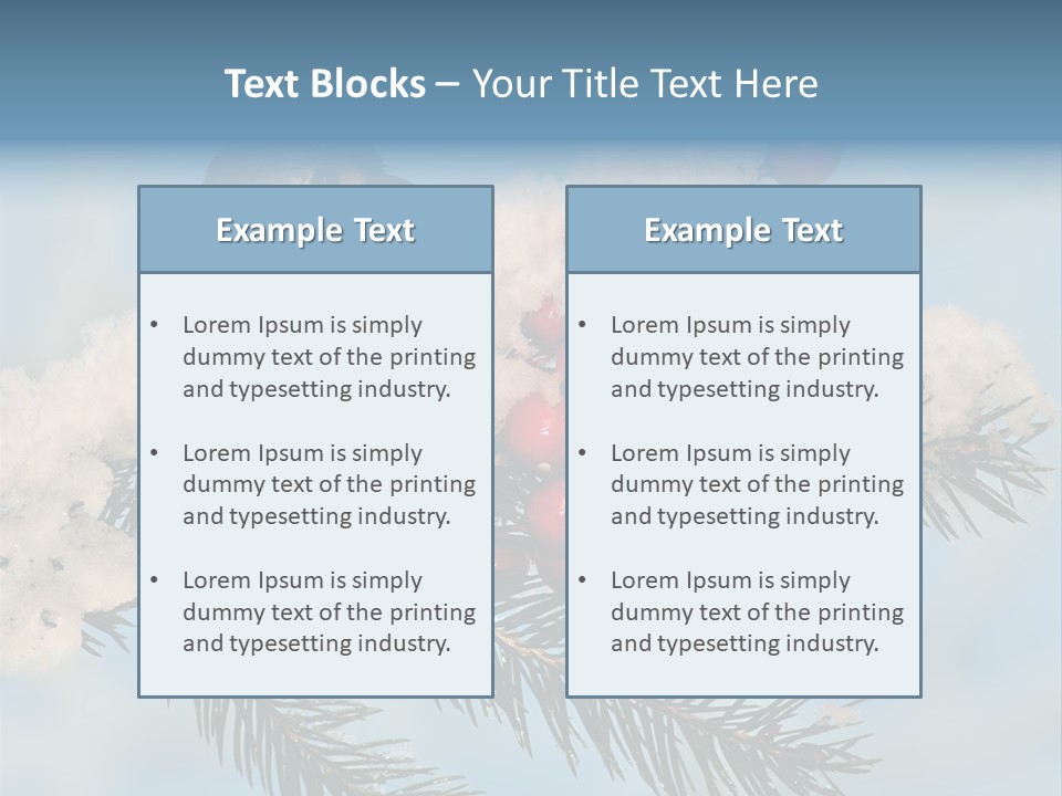 Winter Songbird Titmouse Red Winter Berries PowerPoint Template