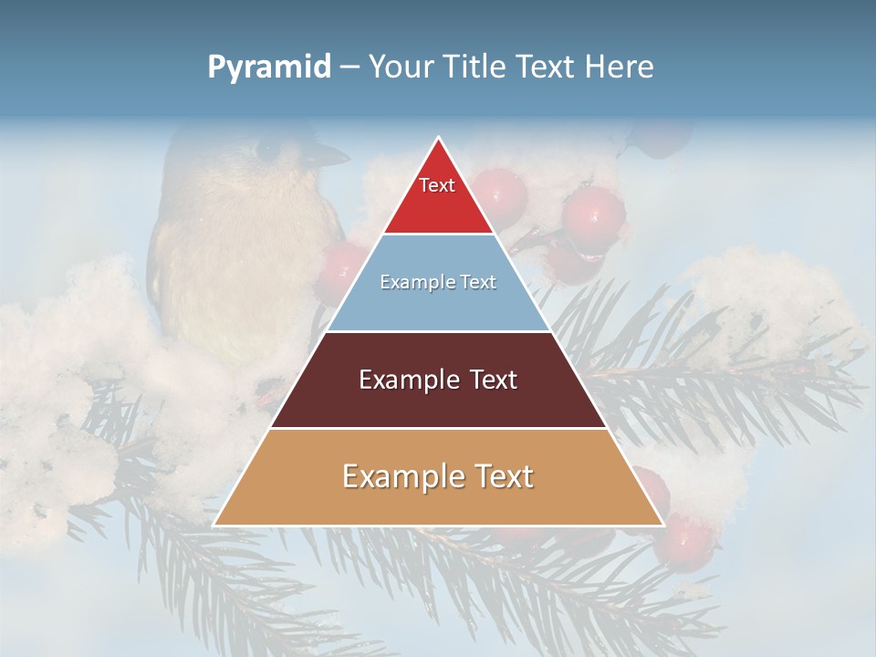 Winter Songbird Titmouse Red Winter Berries PowerPoint Template