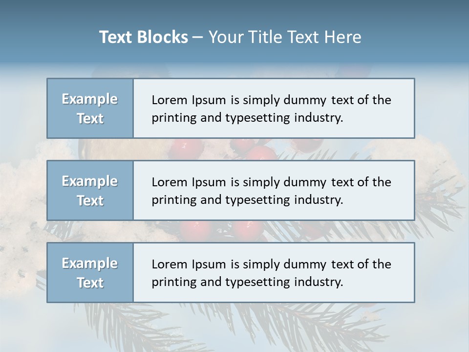 Winter Songbird Titmouse Red Winter Berries PowerPoint Template