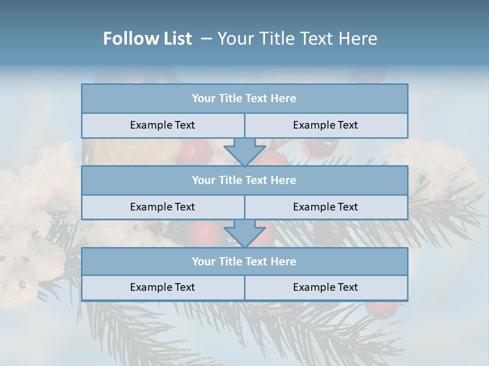 Winter Songbird Titmouse Red Winter Berries PowerPoint Template