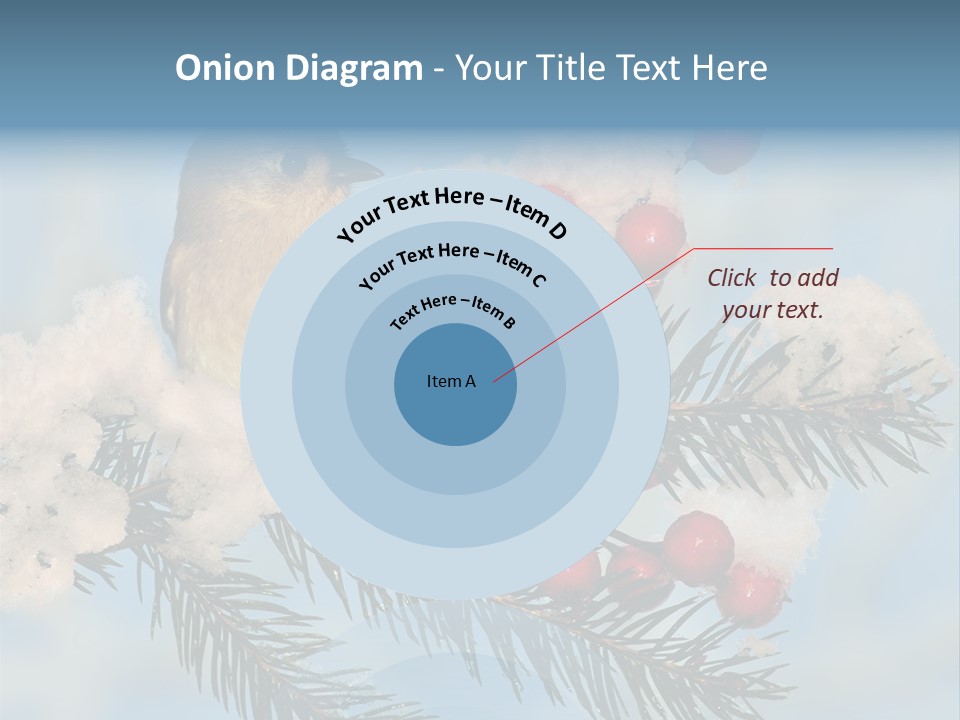 Winter Songbird Titmouse Red Winter Berries PowerPoint Template