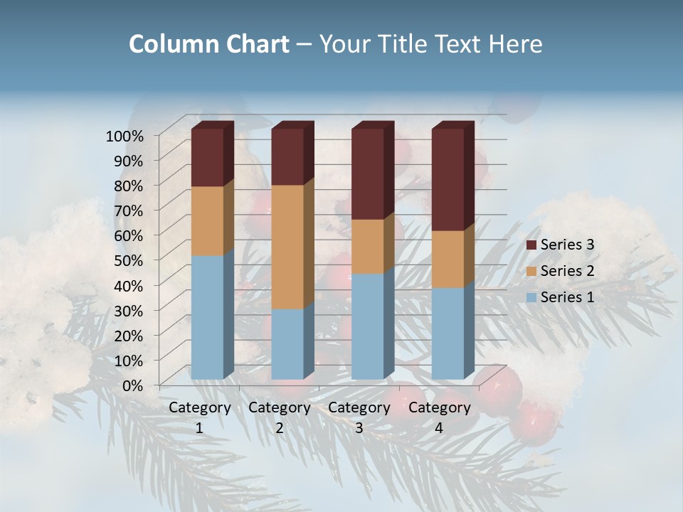 Winter Songbird Titmouse Red Winter Berries PowerPoint Template