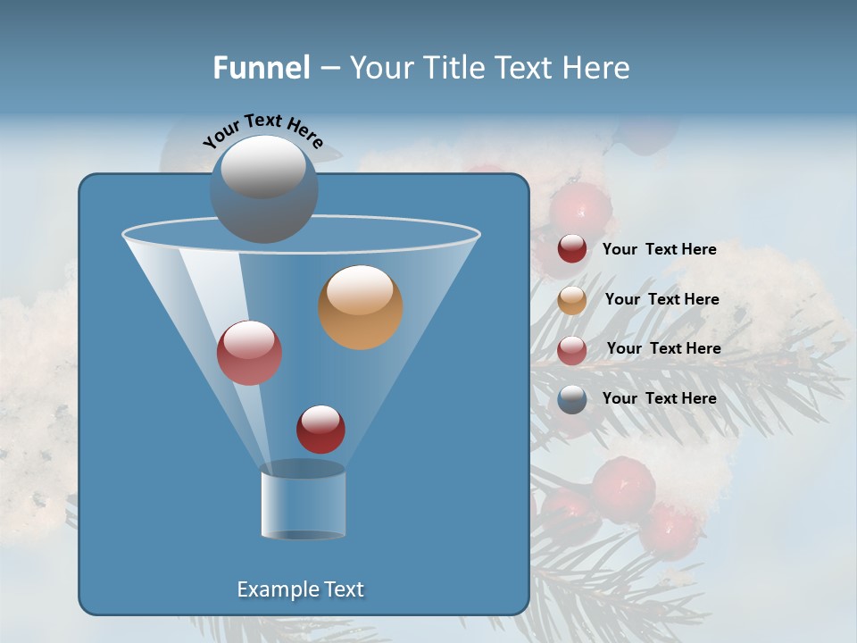 Winter Songbird Titmouse Red Winter Berries PowerPoint Template