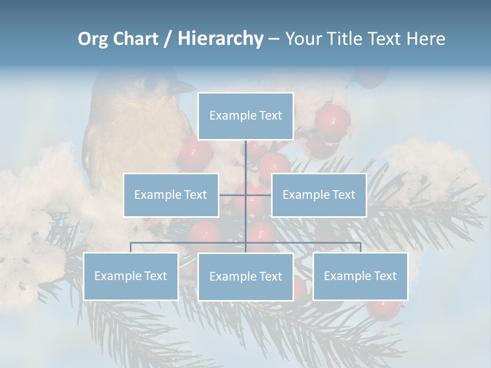 Winter Songbird Titmouse Red Winter Berries PowerPoint Template
