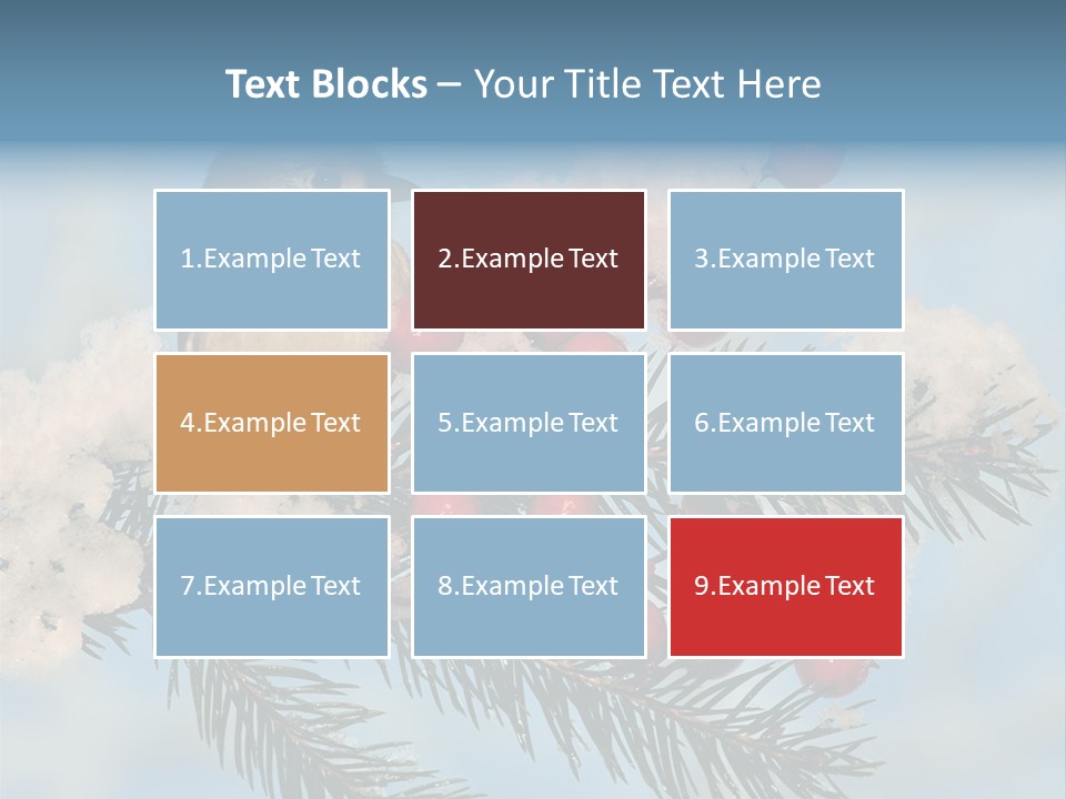 Winter Songbird Titmouse Red Winter Berries PowerPoint Template