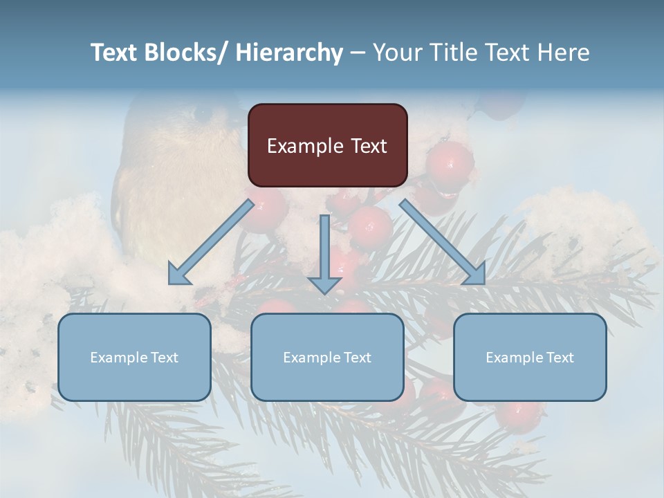 Winter Songbird Titmouse Red Winter Berries PowerPoint Template