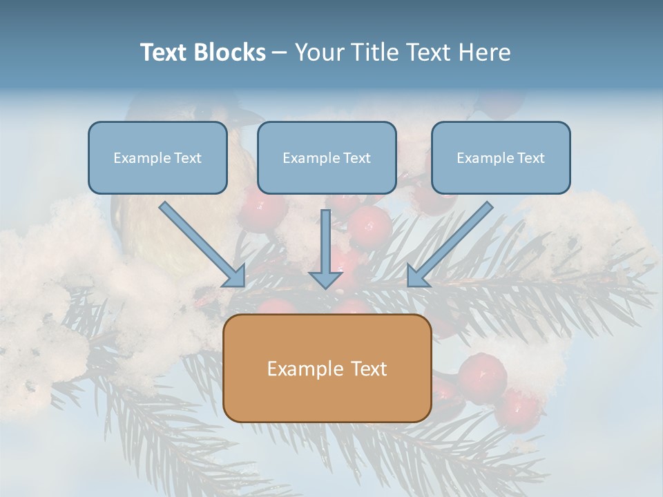 Winter Songbird Titmouse Red Winter Berries PowerPoint Template