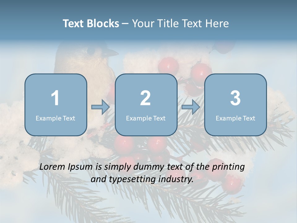 Winter Songbird Titmouse Red Winter Berries PowerPoint Template