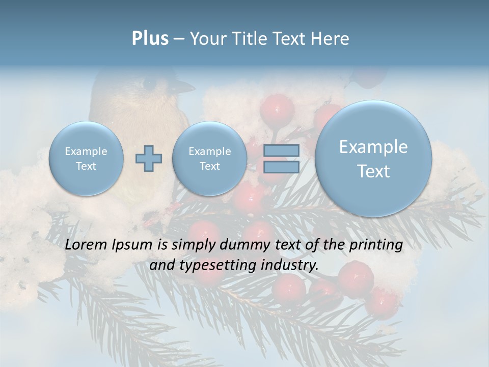 Winter Songbird Titmouse Red Winter Berries PowerPoint Template