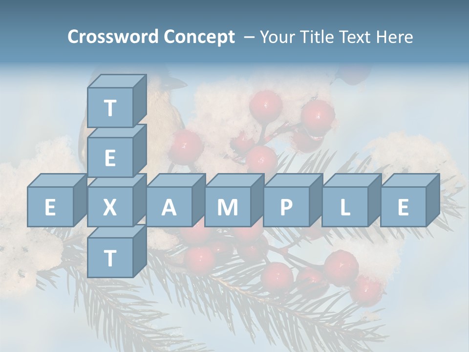 Winter Songbird Titmouse Red Winter Berries PowerPoint Template