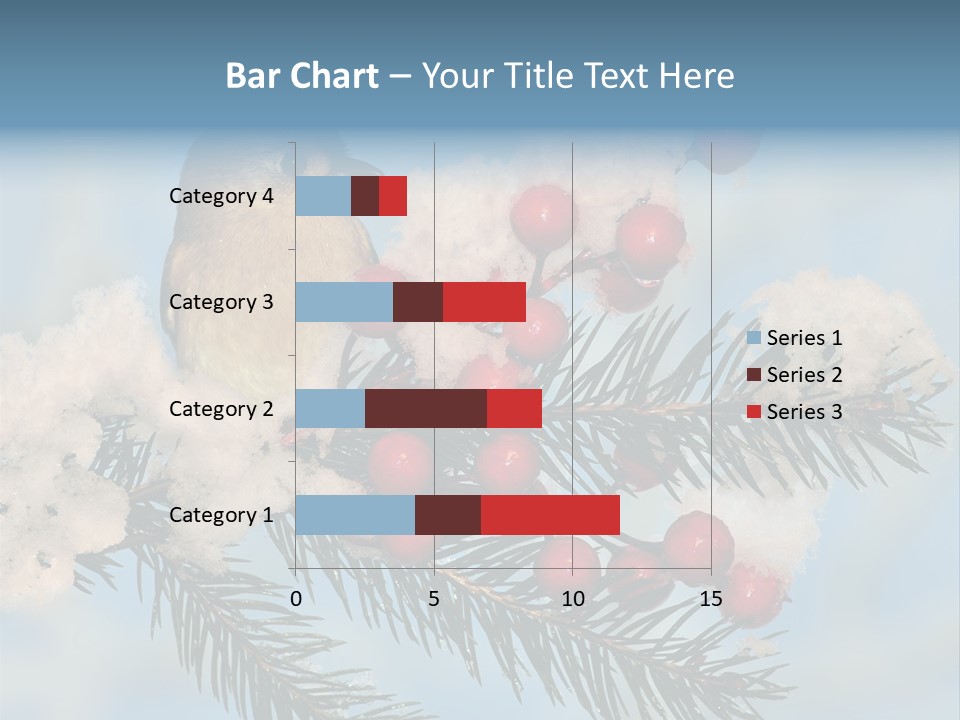 Winter Songbird Titmouse Red Winter Berries PowerPoint Template