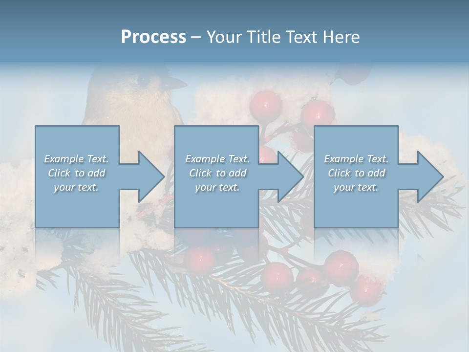 Winter Songbird Titmouse Red Winter Berries PowerPoint Template