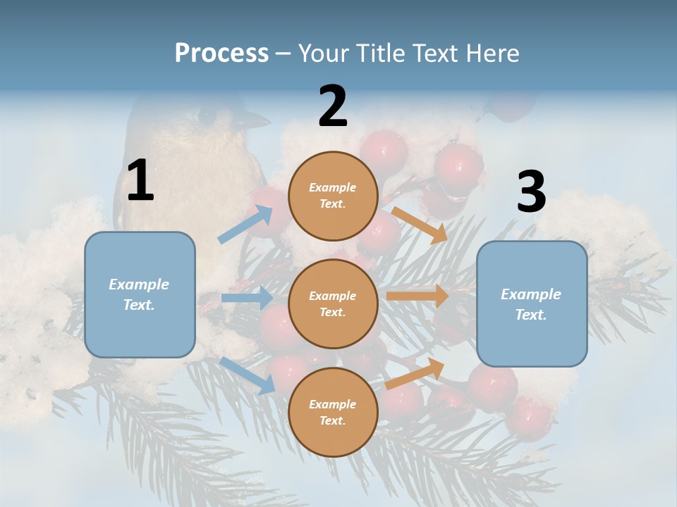 Winter Songbird Titmouse Red Winter Berries PowerPoint Template