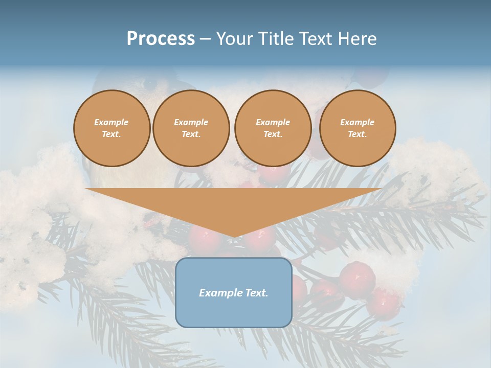 Winter Songbird Titmouse Red Winter Berries PowerPoint Template