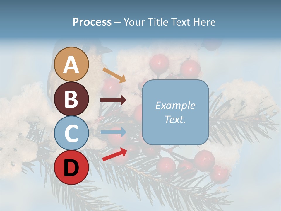 Winter Songbird Titmouse Red Winter Berries PowerPoint Template