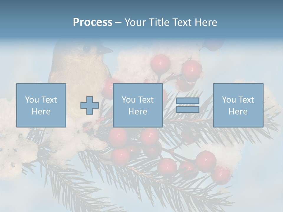 Winter Songbird Titmouse Red Winter Berries PowerPoint Template