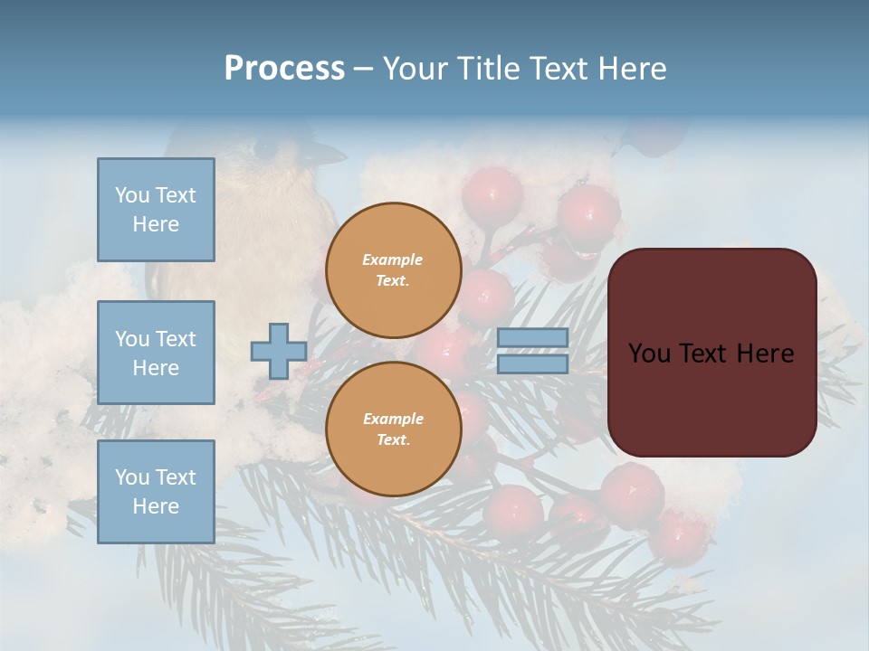 Winter Songbird Titmouse Red Winter Berries PowerPoint Template