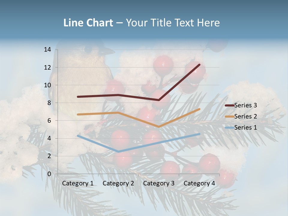 Winter Songbird Titmouse Red Winter Berries PowerPoint Template