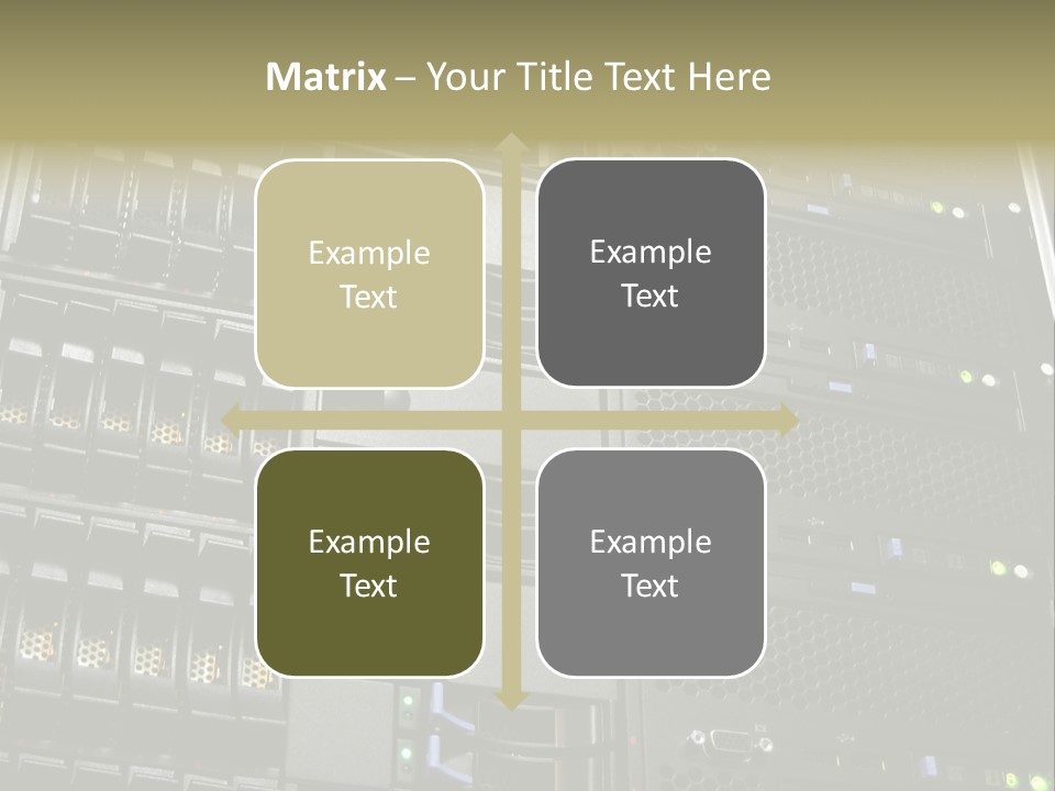A Row Of Servers With The Words Name Of Presentation On Them PowerPoint Template