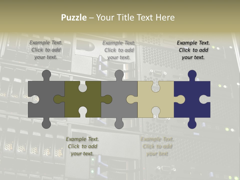 A Row Of Servers With The Words Name Of Presentation On Them PowerPoint Template