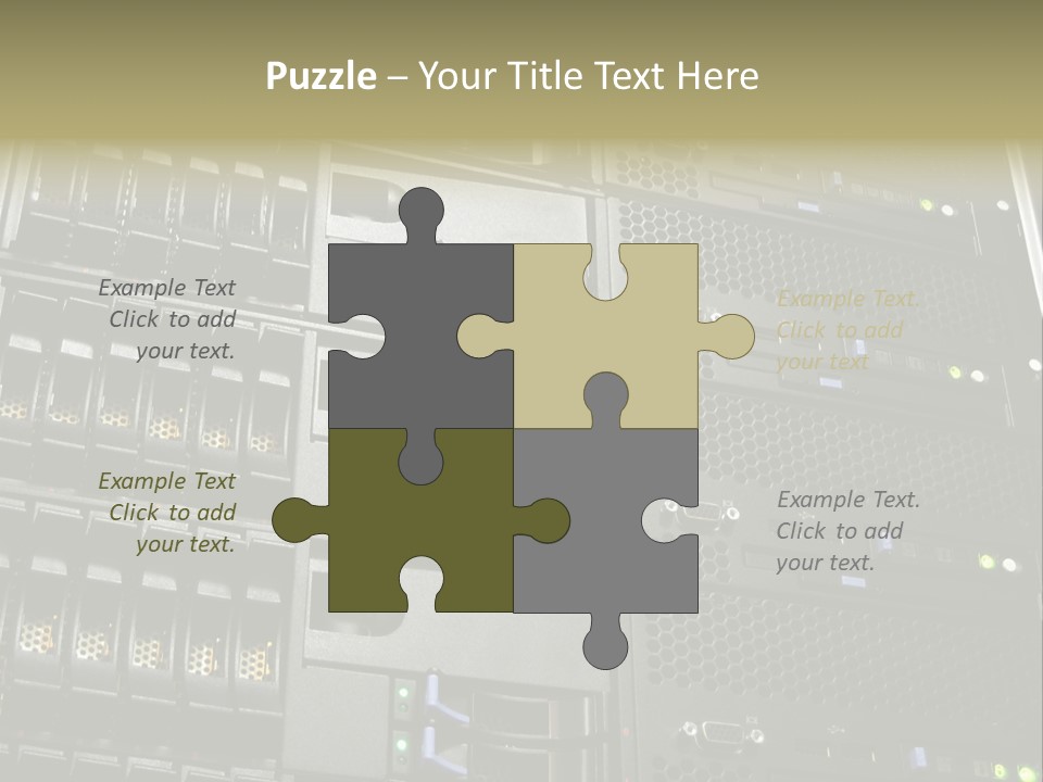 A Row Of Servers With The Words Name Of Presentation On Them PowerPoint Template