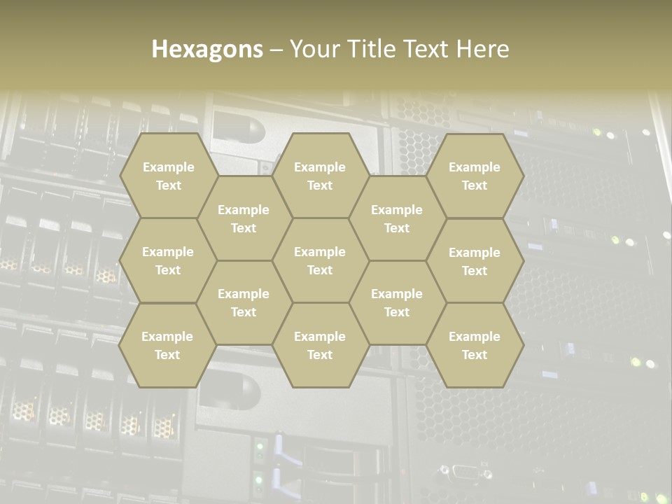 A Row Of Servers With The Words Name Of Presentation On Them PowerPoint Template